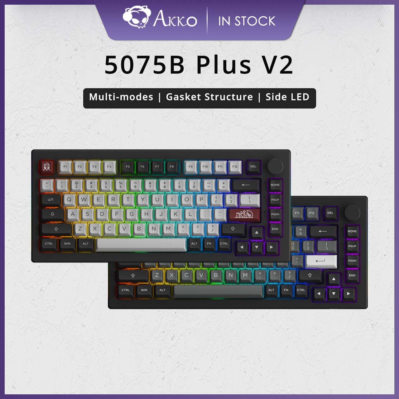 Akko Ƽ  RGB  ̹ Ű,   , 2.4GHz  USB CŸ  5.0, 5075B Plus V2 75%